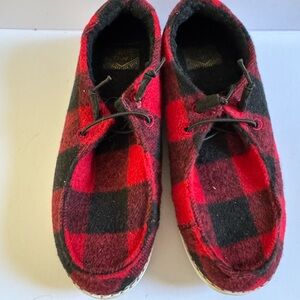 True Craft Red and Black Plaid Women's Sneakers